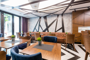 Interior of a modern hotel  lounge cafe bar restaurant - Powered by Adobe