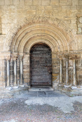 Door of the Calvary Chapel, Castillon en Couserans, Ariege, Occitanie, France