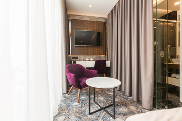 Interior of a luxury hotel room