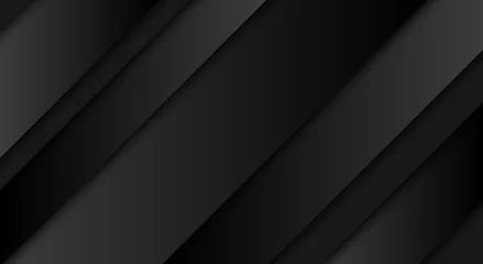 Foto op Canvas Abstract black background, diagonal lines and strips, vector illustration © kurkalukas
