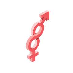 Male and Female. Vector 3d isometric, color web icons set, new flat style. Creative illustration, idea for infographics.