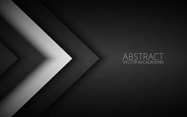 Black and white modern material design with a hexagonal pattern, corporate template for your business, vector abstract widescreen background