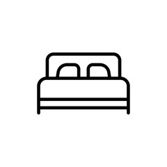 Bed outline icon illustration isolated vector sign symbol