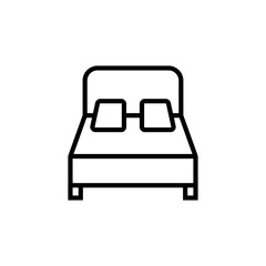 Bed outline icon illustration isolated vector sign symbol