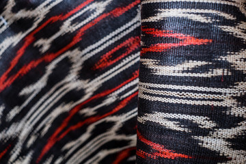 Roll of hand woven T'nalak cloth, made from organic Abaca plant fibers. Plant based textile. Animal...