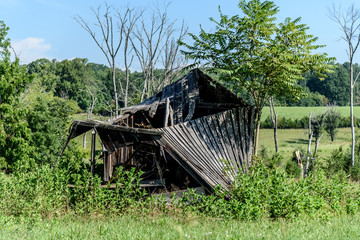 Old Weathered Wooden Countryside Barn in the State of Virginia 