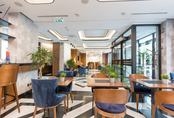 Interior of a modern hotel  lounge cafe bar restaurant