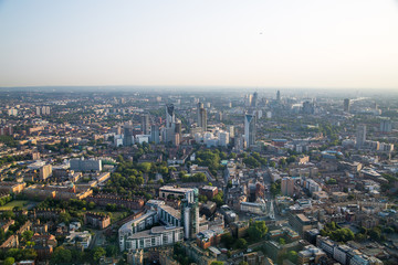 Fototapeta na wymiar London, UK. South of London residential aria view from the 69 floor