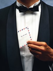 business man holding letter