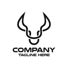 Modern head bull logo. Vector illustration.