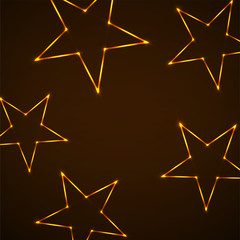 Abstract background with neon stars for design