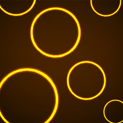 Abstract background with neon circles for design