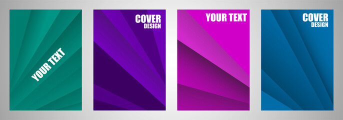 Bright abstract covers set. Striples with overlay