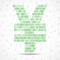 Abstract sign yuan of binary code, technology