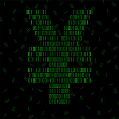 Abstract sign yuan of binary code, technology