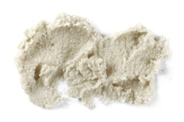 Horseradish sauce isolated on white background, top view