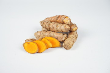 turmeric on white background