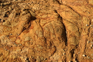 A clay stone detail of the pattern and texture