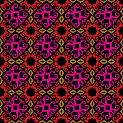 seamless pattern of borneo batik style. traditional Indonesian fabric motif. vector design inspiration. Creative textile background for fashion or cloth. culture motif of dayak