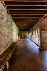 Obraz premium Cloister of the Saint Lizier Cathedral, Ariège department, Pyrenees, Occitanie, France