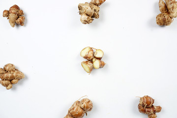 Kaempferia galanga on white background