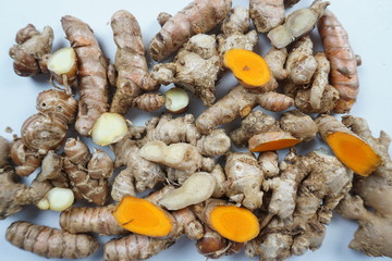 turmeric on white background