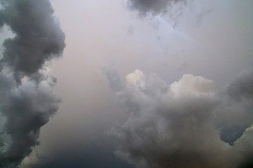 Unique skyscape of clouds over florida before rain storm.