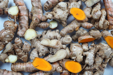 turmeric on white background