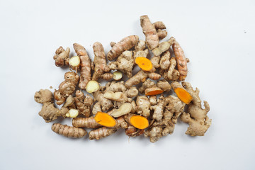 turmeric isolated on white background