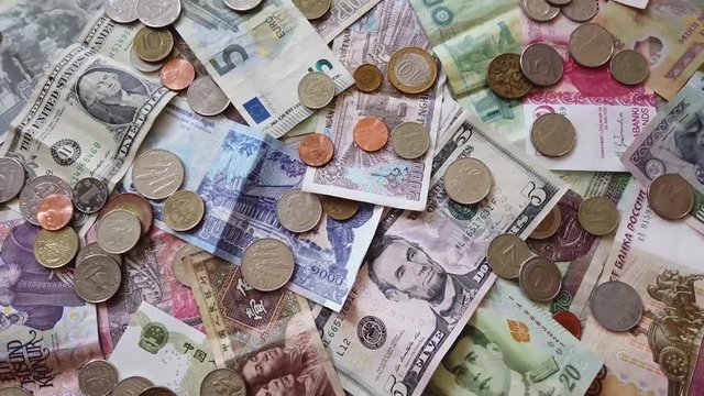 Fremdw&auml;hrung aus aller Welt - Dollar, Euro, Baht, Krone und viele mehr in 4k