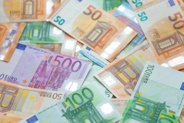 Euro banknotes closeup - Image