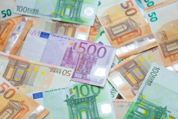 Obraz na płótnie Canvas Euro banknotes closeup - Image