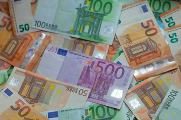 Euro banknotes closeup - Image