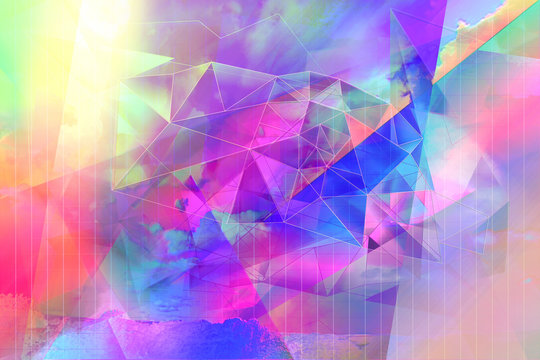 Beautiful colors, abstract, high tech, polygonal artistic background