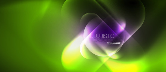 Neon glowing techno lines, hi-tech futuristic abstract background template