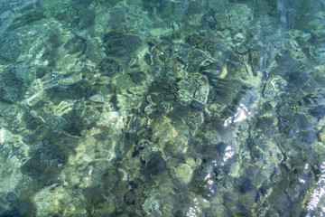 Transparent sea water top view