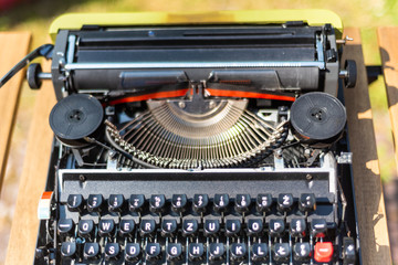 Detailed shots of an old typewriter