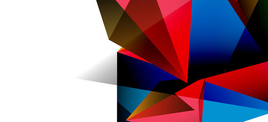 Triangle geometric background in trendy style on light background. Retro vector illustration. Colorful bright. Trendy modern style. Vector business illustration.