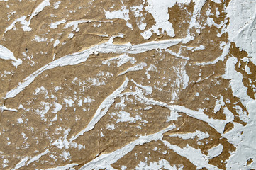 texture of crumpled paper smeared with plaster plaster