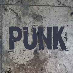 Punk word music background.