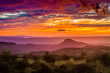 Fototapeta na wymiar Sunset in Santa Rosa in Costa Rica