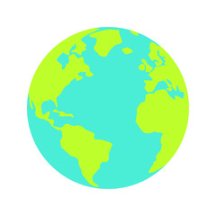 Simple vector Earth globe illustration including Africa, Europe, North America and South America