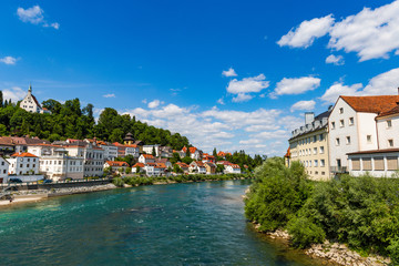 Fototapeta na wymiar Steyr - a town in Austria. Steyr and Enns rivers.
