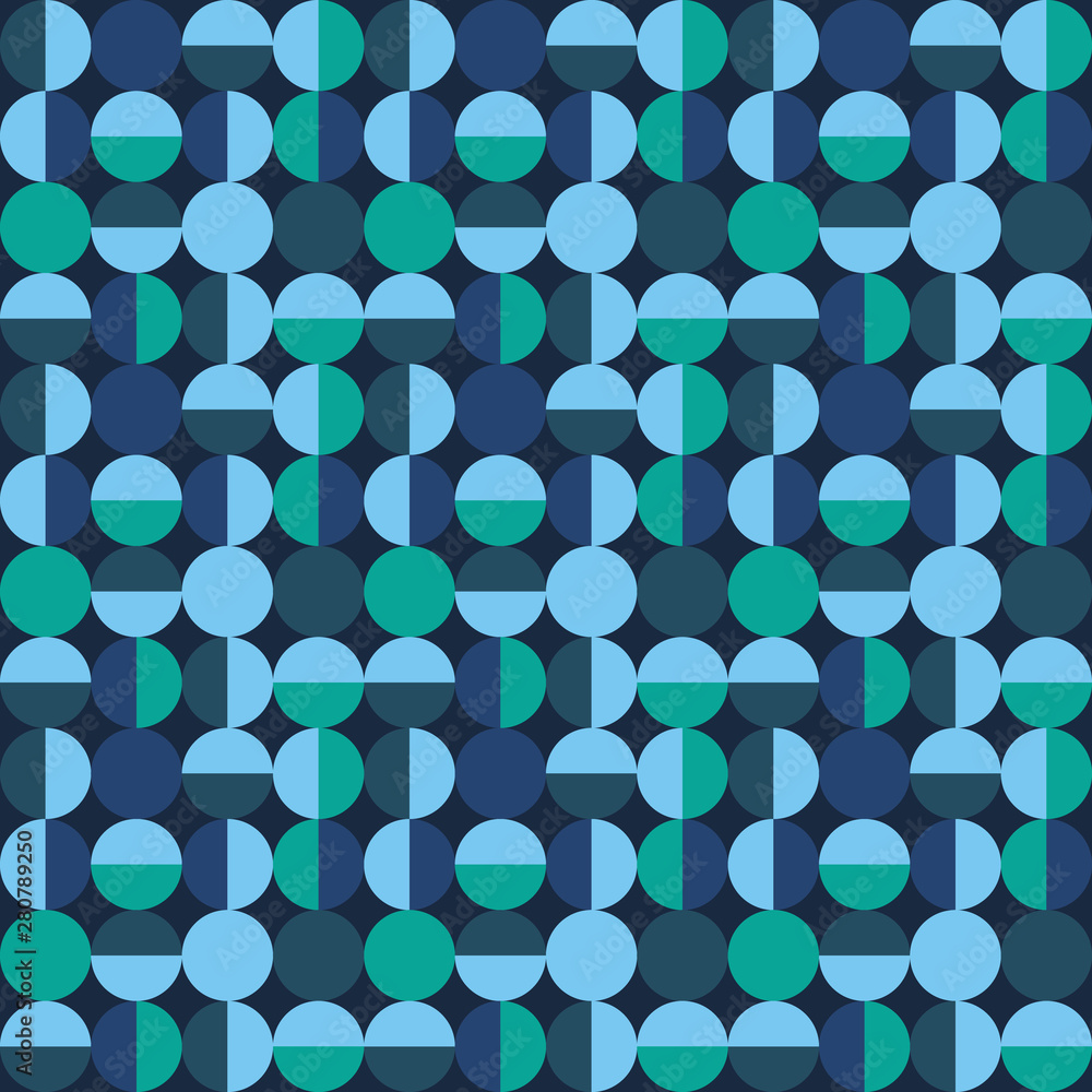 Poster seamless geometric pattern with circles and semicircles. abstract print. vector wallpaper.