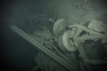 Inside a Wreck of a Cargo Ship, Sulawesi, Indonesia