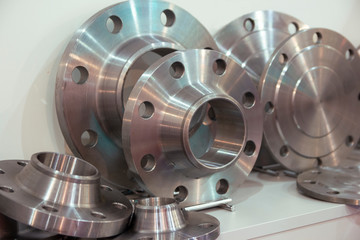 Metal parts made on a lathe. Industry