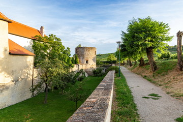 Fototapeta na wymiar Walls of Medieval city Retz in the region Weinviertel, Austria.