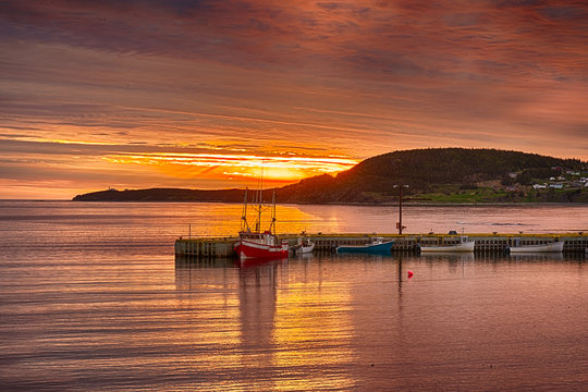 Sunset In Rocky Harbour, Newfoundland, Canada near Gros Morne National Park
