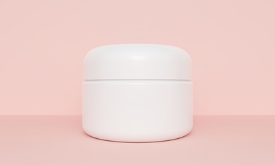 Mockup White skin cream packaging. 3d rendering