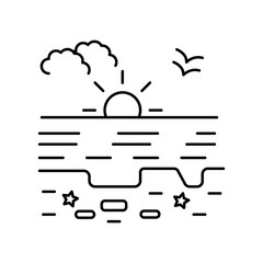 Beach sea sailboat line icon. Element of landscapes icon